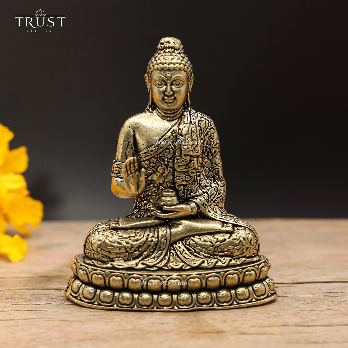 Handcrafted Meditating Buddha Idol for Peace, Meditation & Home Decor 15.5 CM, Vastu/Feng Shui Decorative Idol Buddhist Gift and Meditation.