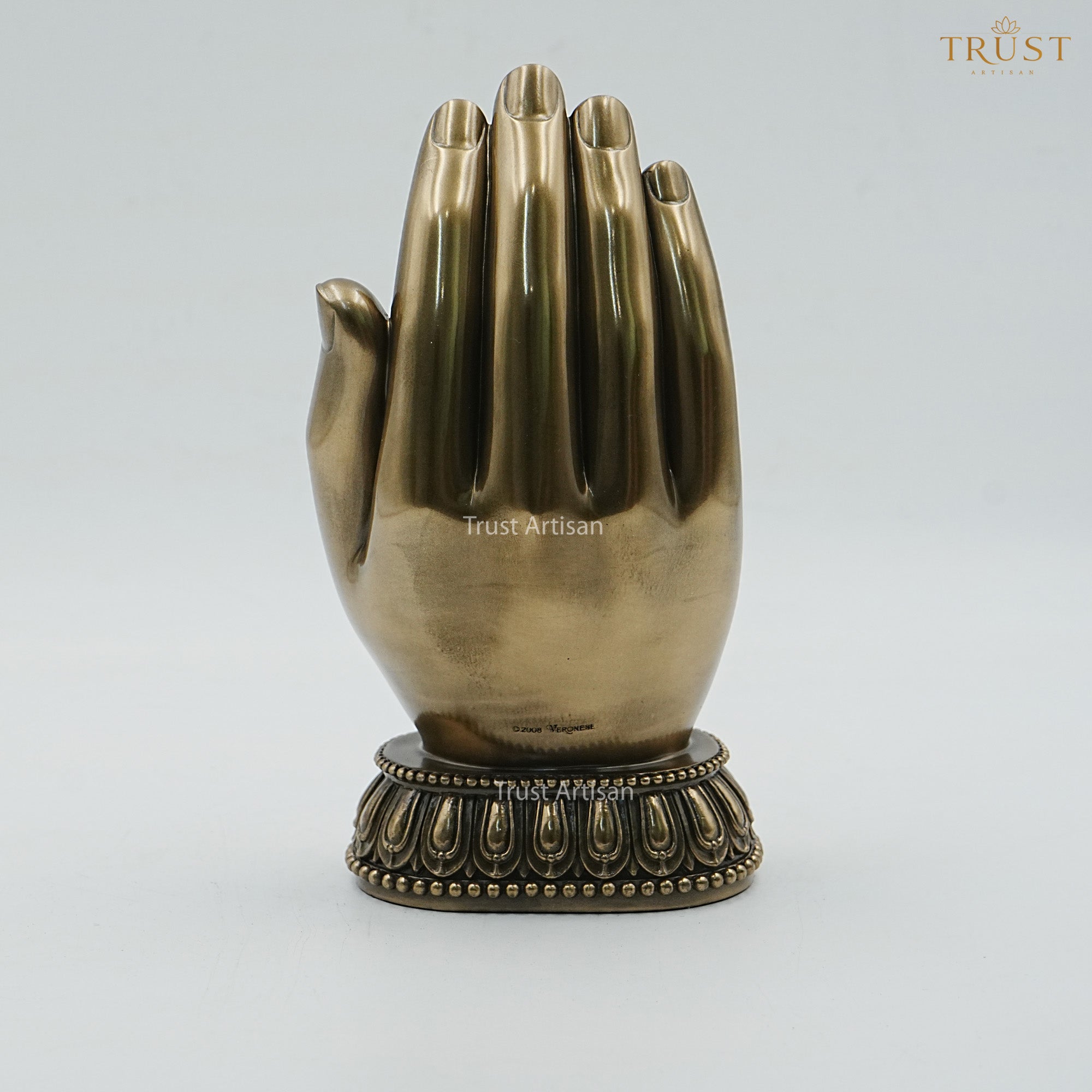 Buddha Hand Resin Statue with Meditating Buddha Idol | Spiritual Buddha Murti for Home Decor, Vastu & Meditation | Peaceful Zen Sculpture