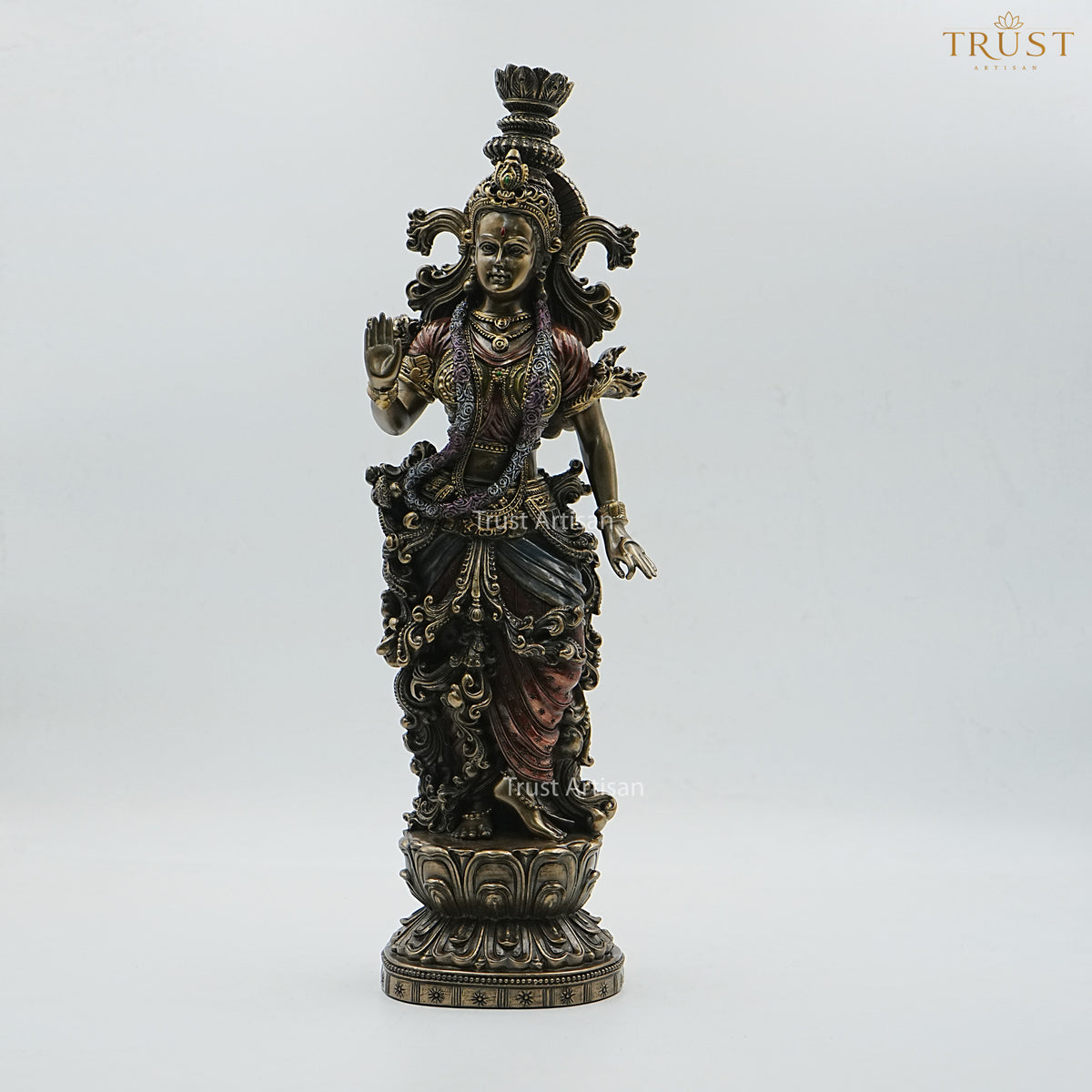Standing Goddess Idol Statue Antique Finish | Elegant Divine Lady Murti for Home Temple, Vastu & Decor | Premium Artistic Design