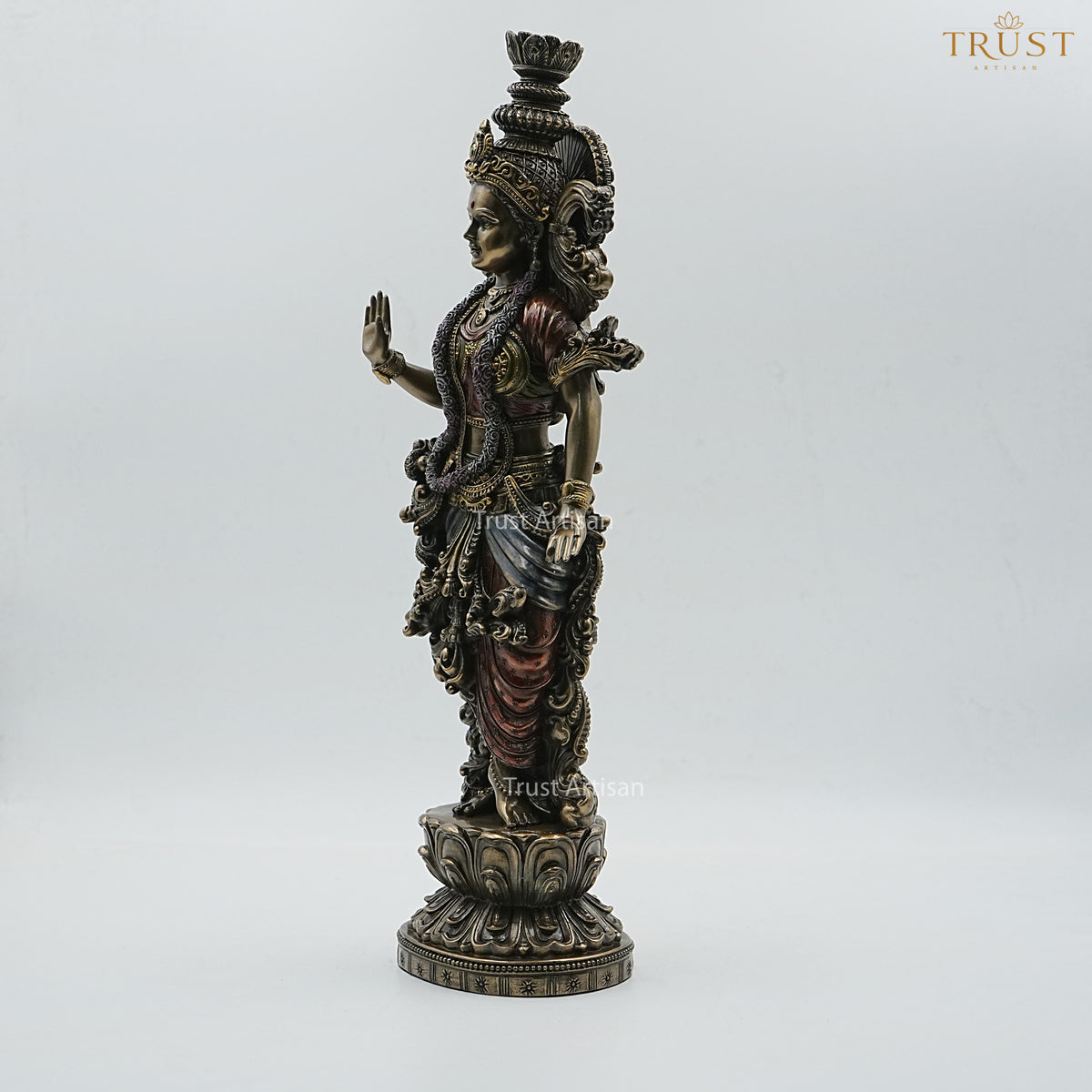 Standing Goddess Idol Statue Antique Finish | Elegant Divine Lady Murti for Home Temple, Vastu & Decor | Premium Artistic Design