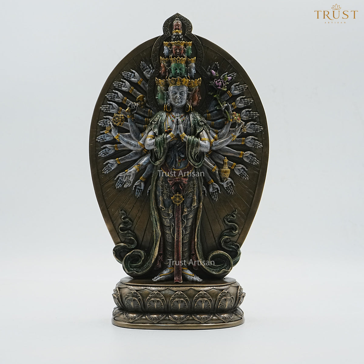 Multi Hand Divine Goddess Idol Statue | Spiritual Decorative Murti for Home Temple, Vastu & Meditation Decor | Premium Antique Finish