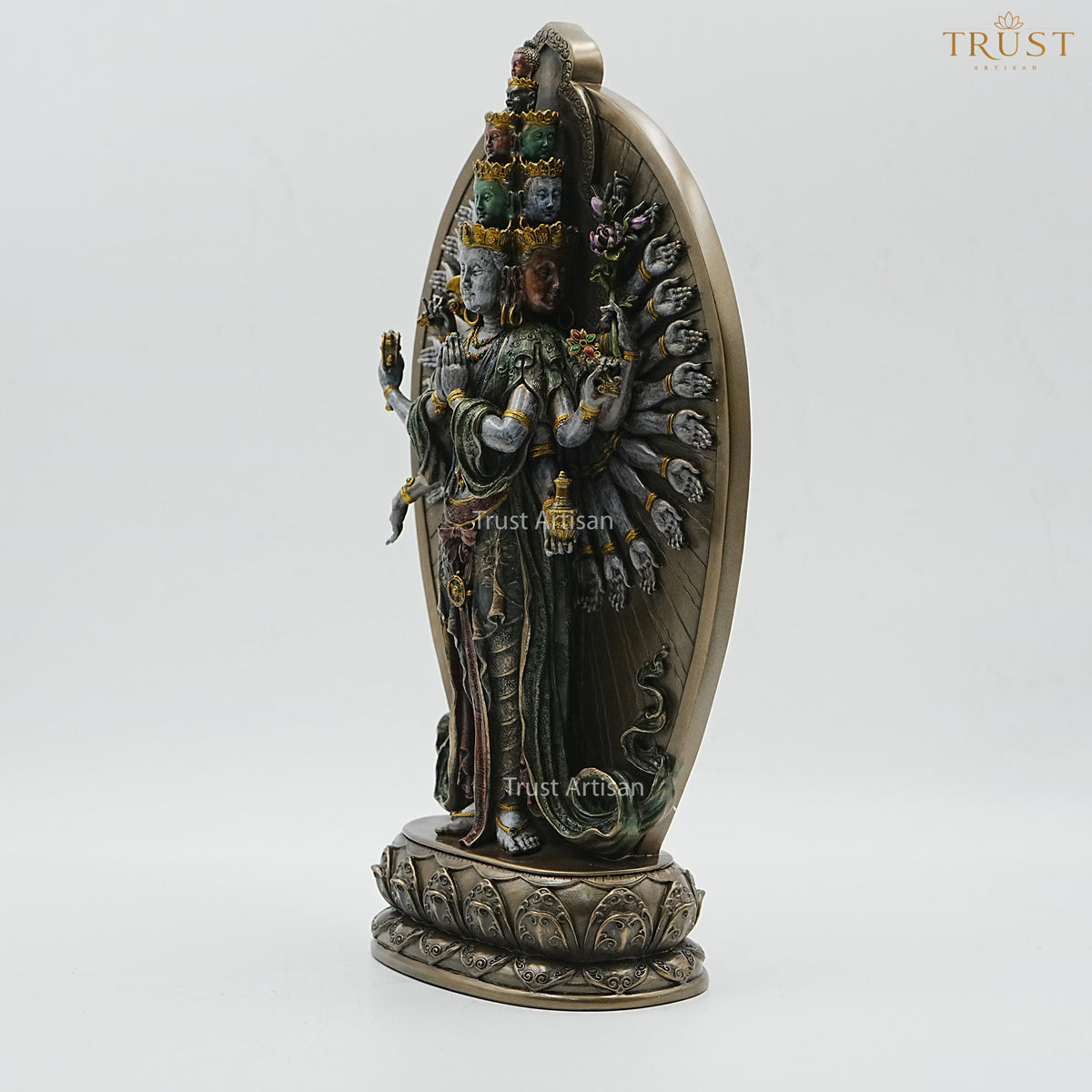 Multi Hand Divine Goddess Idol Statue | Spiritual Decorative Murti for Home Temple, Vastu & Meditation Decor | Premium Antique Finish