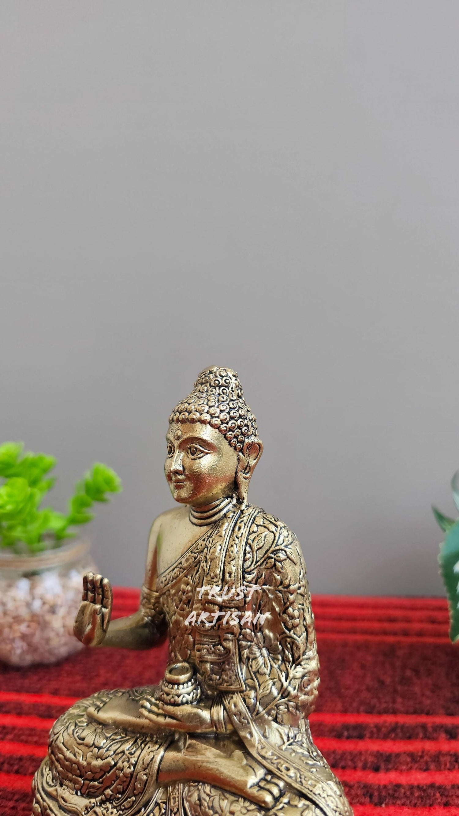 Handcrafted Meditating Buddha Idol for Peace, Meditation & Home Decor 15.5 CM, Vastu/Feng Shui Decorative Idol Buddhist Gift and Meditation.